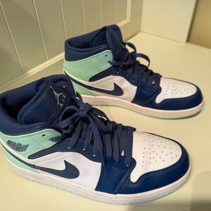 Nike Blue, Teal and White Air Jordans